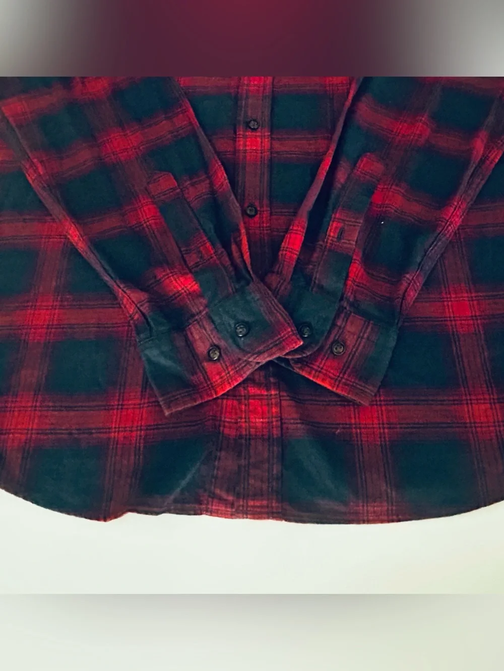 Banana Republic Men’s Slim Fit Luxe Flannel Shirt Red & Navy Size Large